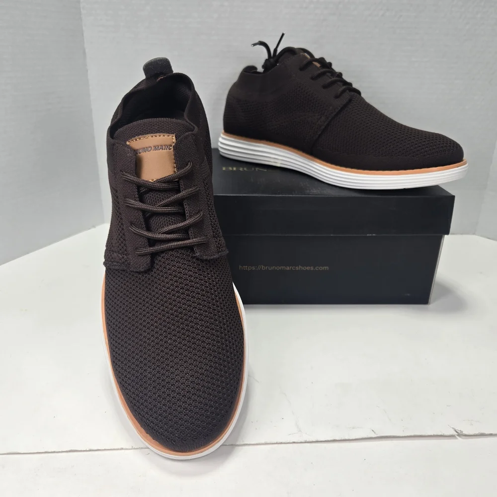 Bruno Marc Grand-01 Men's Dark Brown Ultra Light Mesh Oxfords Size 10.5 10 1/2